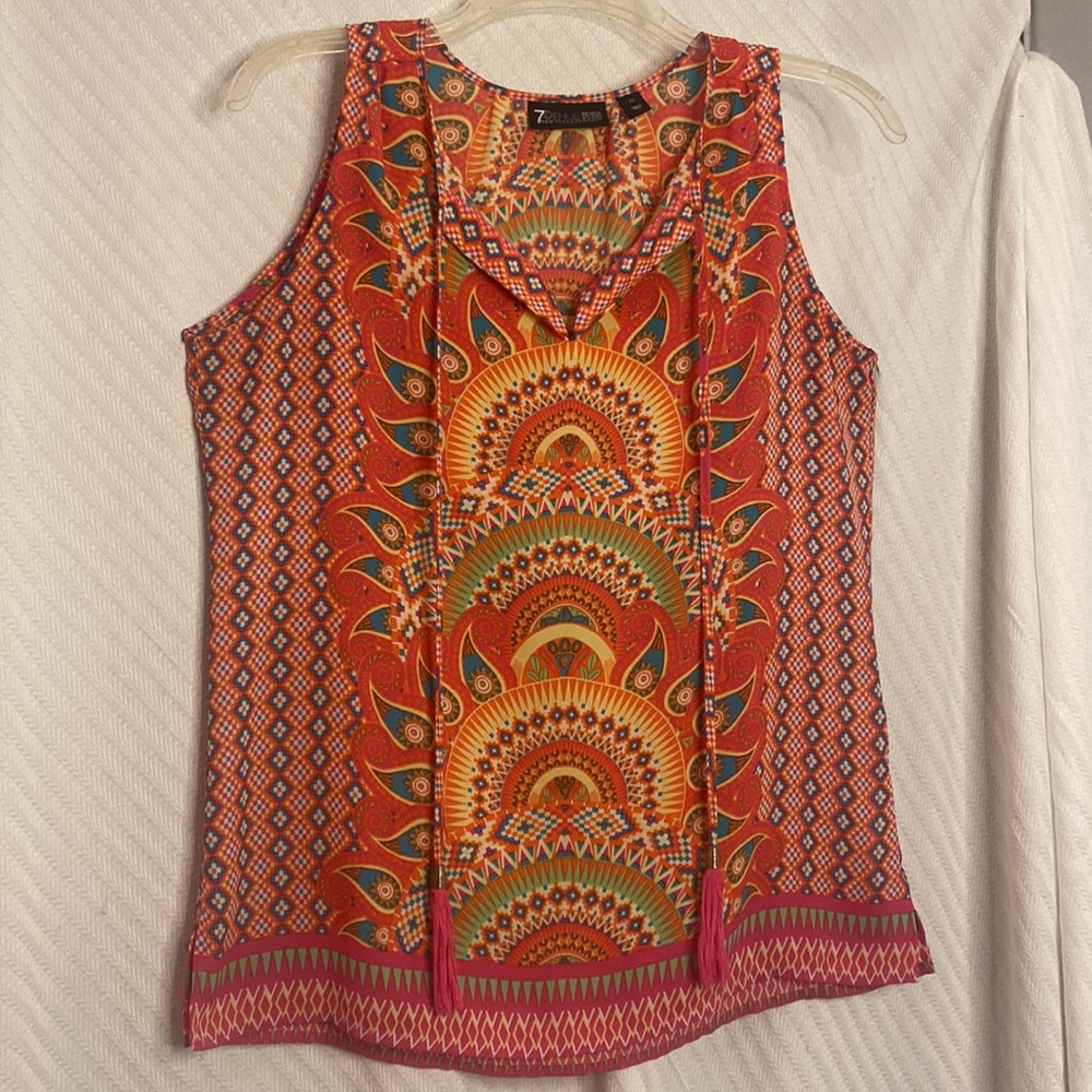 NY & Co Multicolored Sleeveless Business Casual Lightweight Top/ Blouse Size XS
